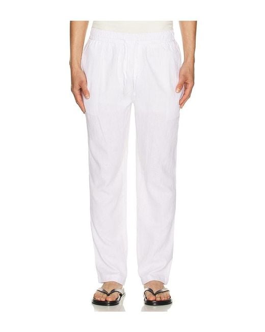 Vintage Summer White Linen Pants for men