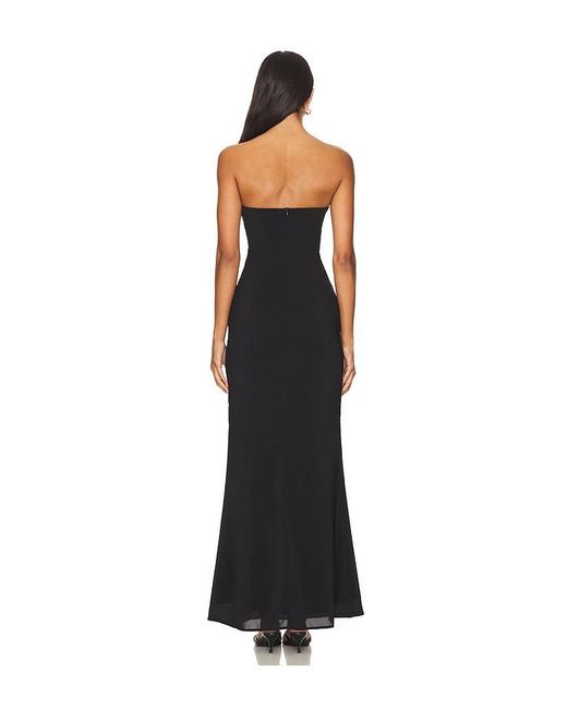 superdown Black Sheer Lace Maxi Dress