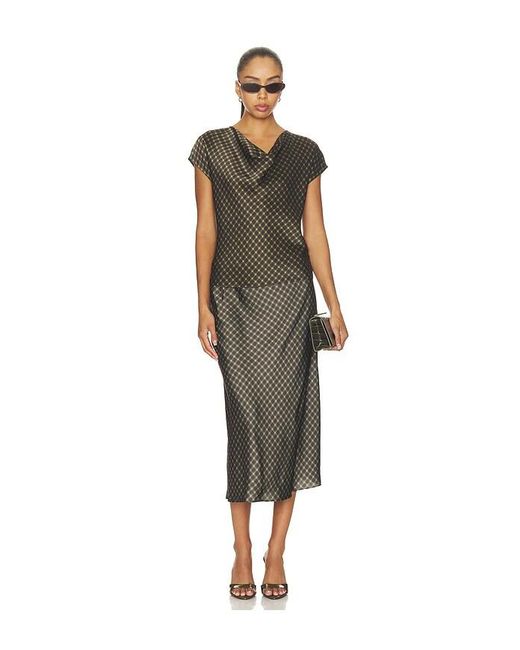 Vince Gray Plaid Ombre Slip Skirt With Lingerie Elastic