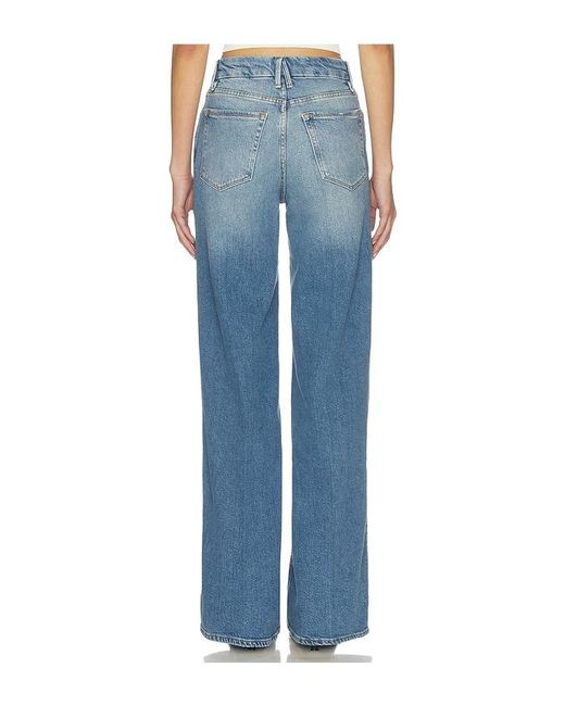 GOOD AMERICAN Blue Good Skate Wide Jeans