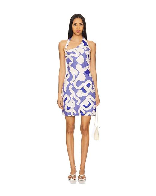 MINKPINK Blue Iris Asymmetric Mini Dress