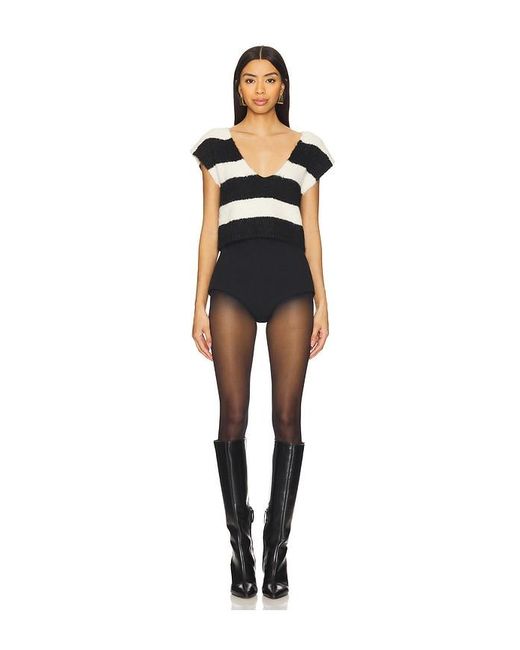 For Love & Lemons Black Meggy Crop Top With Scarf