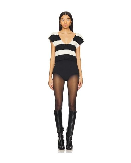 For Love & Lemons MEGGY クロップトップ、スカーフ付き Black