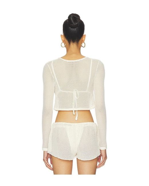 Montce White Button-down Cardi