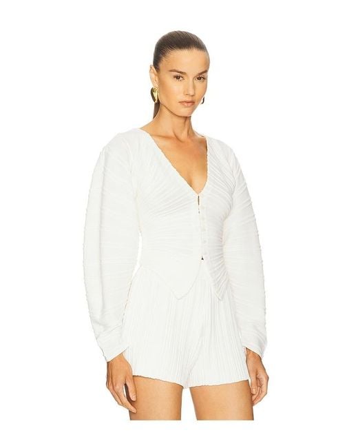 Cult Gaia White Blair Knit Cardigan