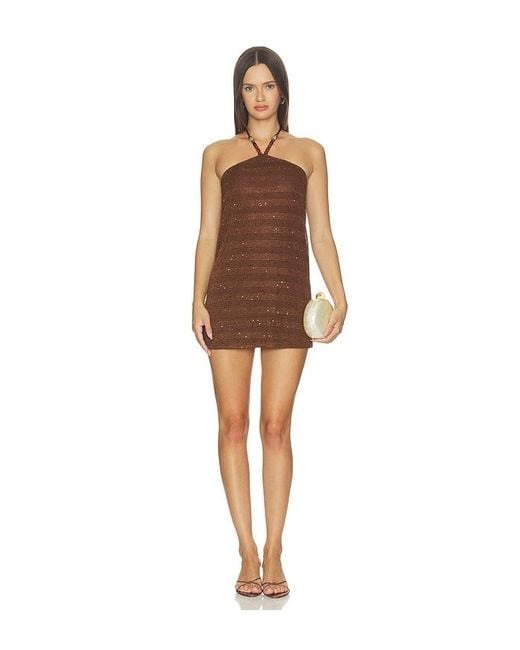 MORE TO COME Brown Dagny Mini Dress