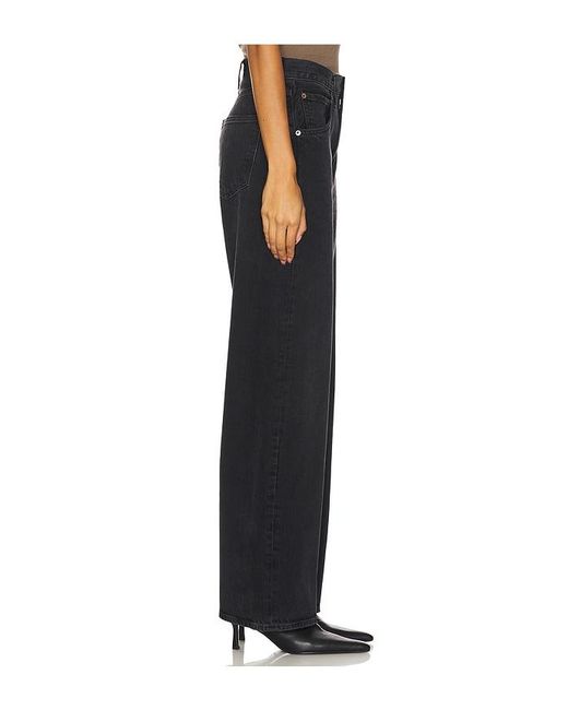 Agolde Black Low Curve Wide Leg Jeans