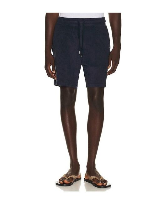 Frescobol Carioca Blue Augusto Terry Cotton Blend Shorts for men