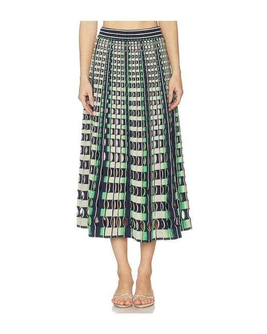Jonathan Simkhai Green Drue Midi Skirt