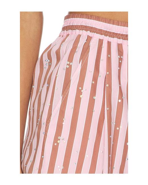 Essentiel Antwerp Pink Jeeuw Rhinestone Mini Shorts