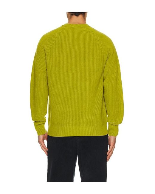 Fred Perry Yellow Lambswool Raglan Jumper for men