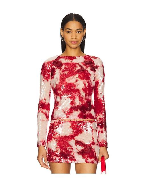 Kim Shui Red Sequin Top