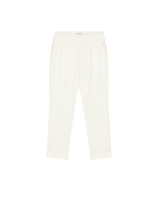 Onia White Linen Cotton Stretch Cuff Pant for men