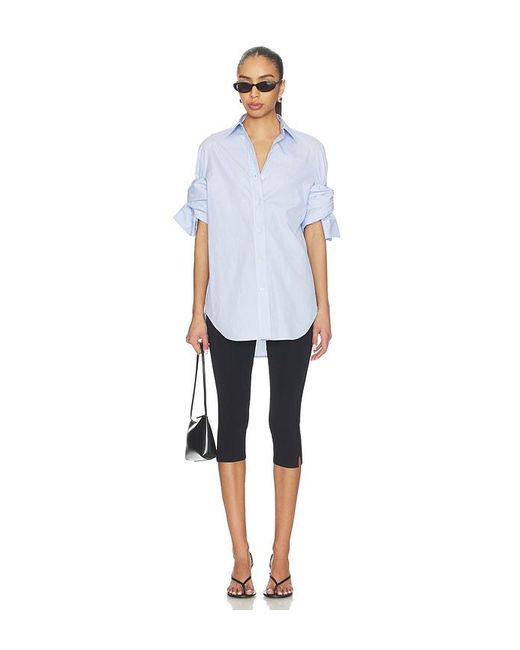 Monse White Knotted Sleeve Shirt
