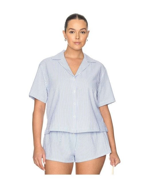 GOOD AMERICAN White Camp Shirt