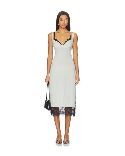 Free People White X Intimately Fp Party Crasher Midi Slip Dress