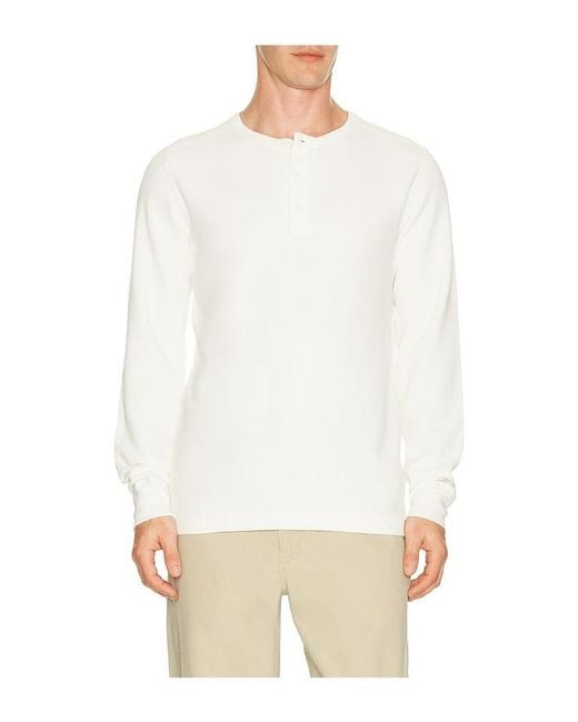 Reigning Champ White Lightweight Waffle Standard Henley for men