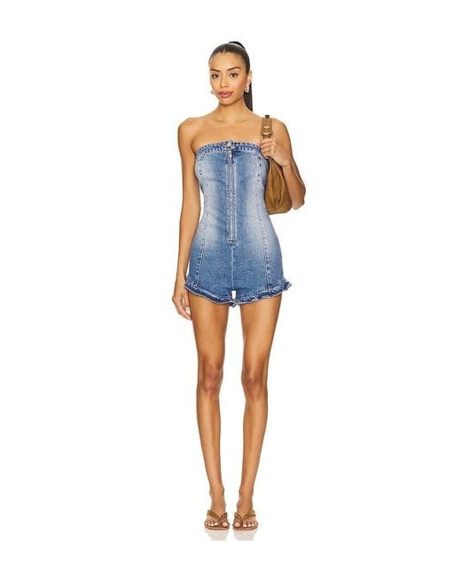 A.Brand Blue Jenna Mini Jumpsuit