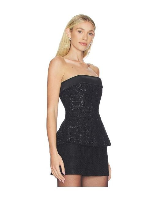 MAJORELLE Blue Selene Tweed Top