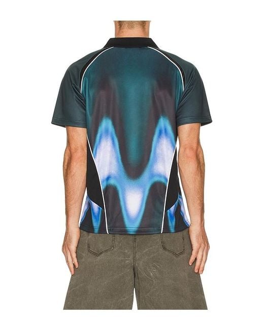 Obey Blue Blurred Soccer Jersey for men