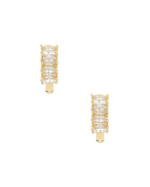 Mazin Jewels Metallic Baguette Hoop Earrings