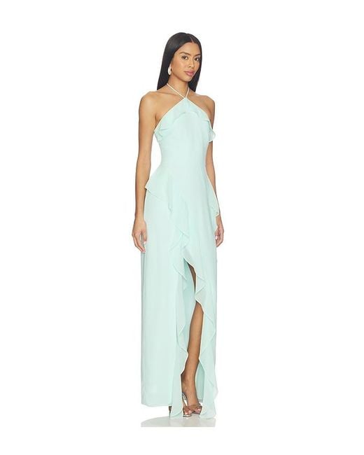 Amanda Uprichard Blue Alessandra Maxi Dress