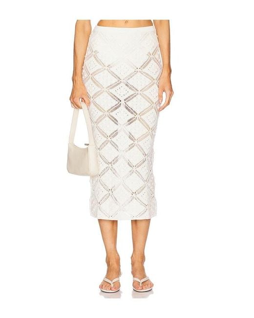 L'academie White 'Academie Baileigh Midi Skirt