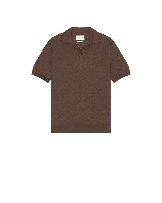Far Afield Brown Belser Knitted Polo for men