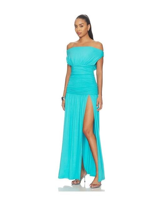 Seven Wonders Blue Iva Off Shoulder Maxi Dress