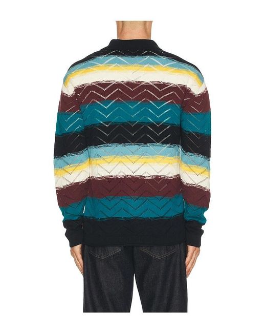 Scotch & Soda Blue Open Structure Knitted Cardigan for men