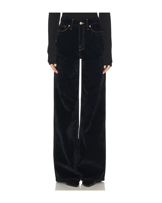 GOOD AMERICAN Black Good Skate Velvet Denim Jeans