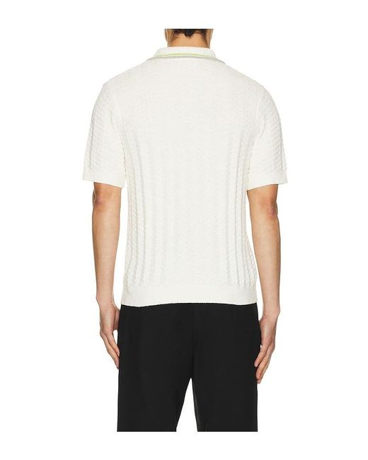 Casablanca White Tennis Boucle Polo Shirt for men