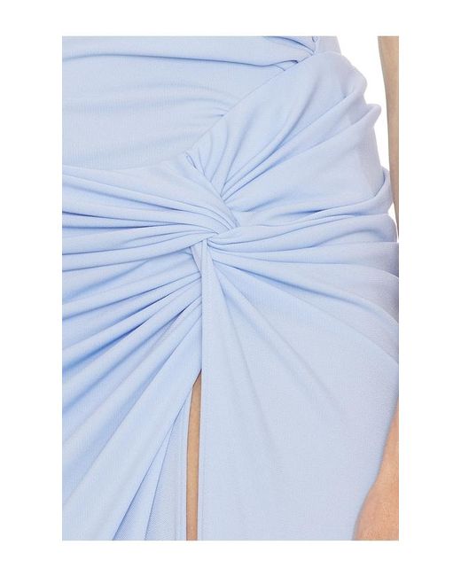 ANDAMANE Blue Zohra Twist Detail Maxi Skirt