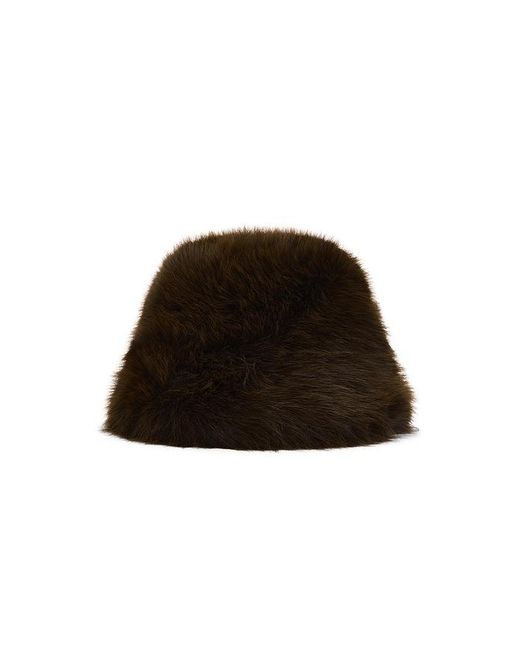 Jocelyn Black Oversized Faux Fur Bucket Hat