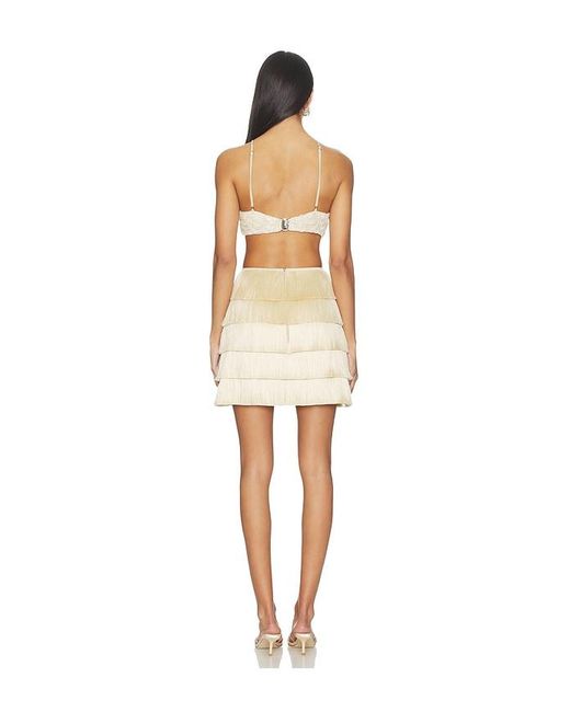 PATBO Natural Crochet Bloom Cut Out Mini Dress