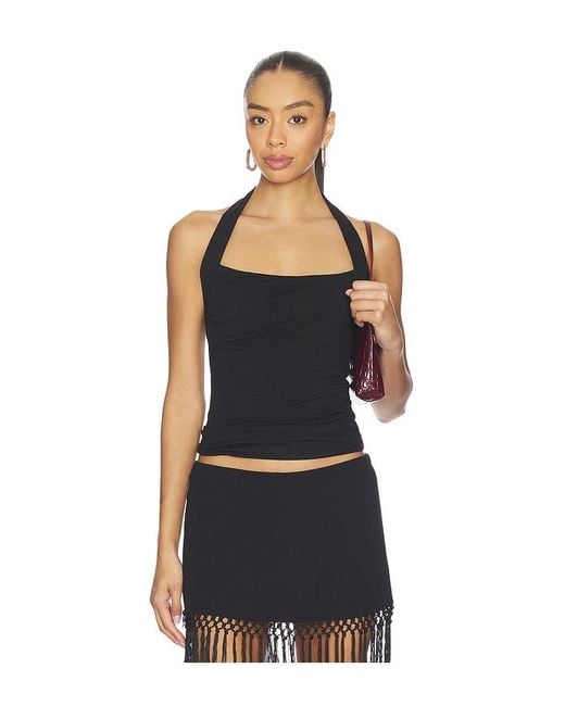 geel Black Isabelle Halter Top