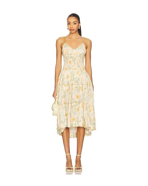 Free People Natural Midi-Kleid Adriel