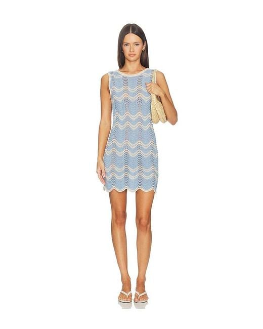 MINKPINK Blue Solange Knit Mini Dress