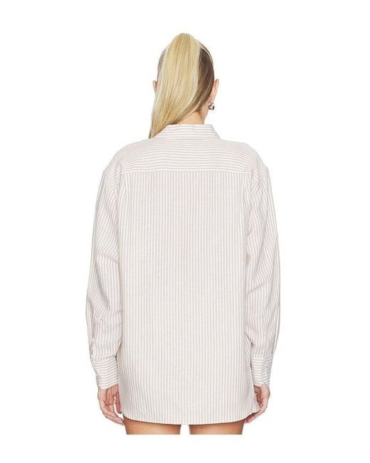 Lacoste White Oversized Fit Toile Shirt