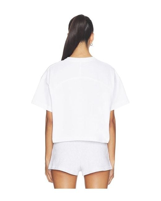 Casablanca White Boxy Cropped T-Shirt