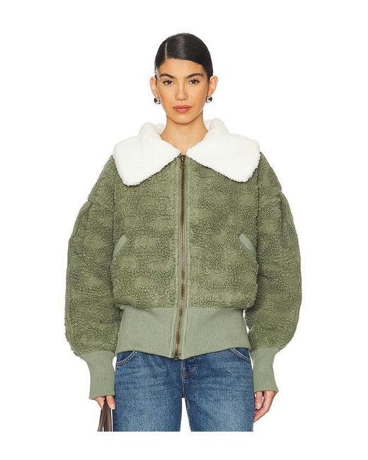 Free People Green Cardigan Aus Webpelz Cozy Up