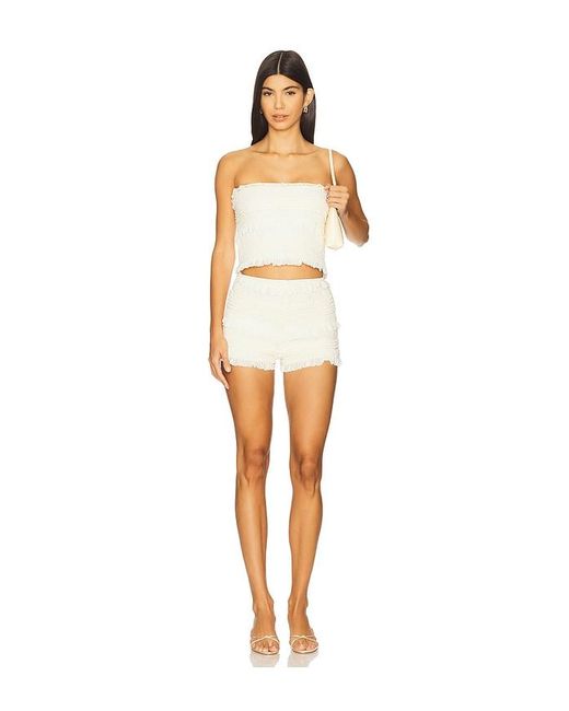 Stone Cold Fox White X Revolve Smocked Faye Top