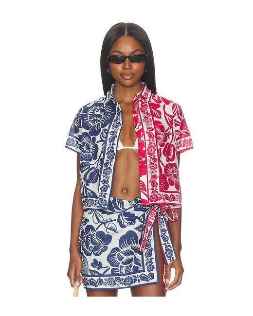 Farm Rio Red Cashew And Birds Shirt