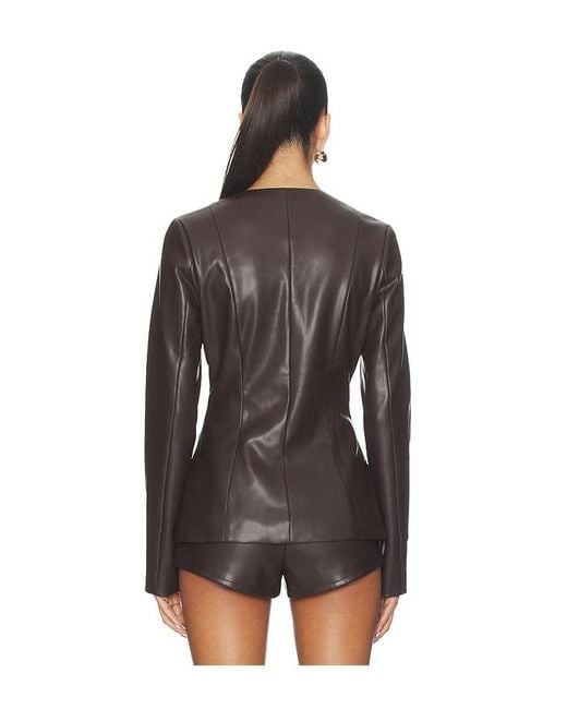 ALL THE WAYS Black Vandellia Faux Leather Blazer