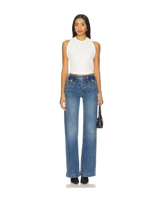 PAIGE Blue Leenah Wide Leg Jeans