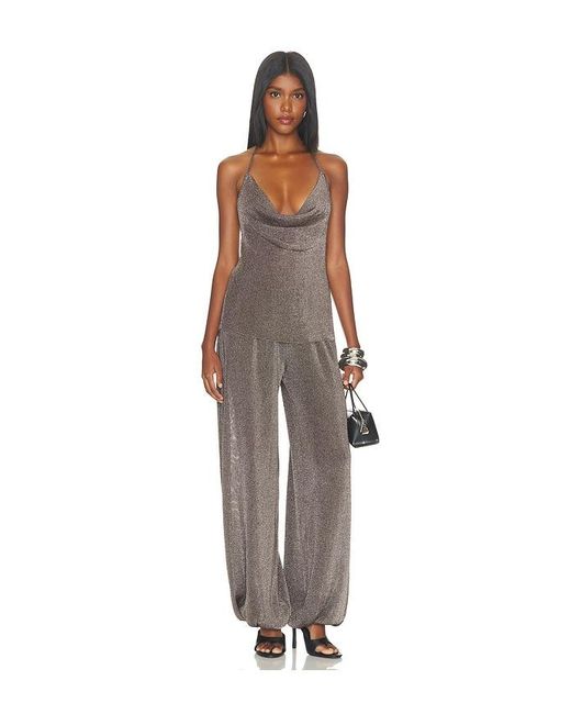 SER.O.YA Brown Esmerelda Metallic Knit Top