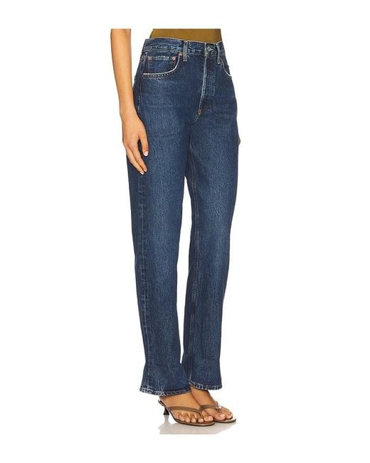 Agolde Blue Organic Cotton Wide Leg Jeans