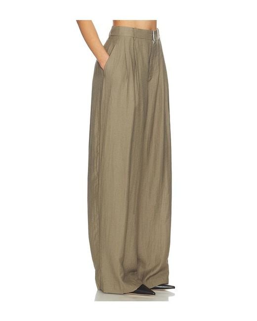 MOTHER OF ALL Natural Hedi Mid Waist Tailored Linen Pant