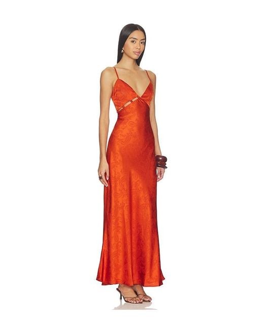 MINKPINK Red Valencia Bead Detail Dress