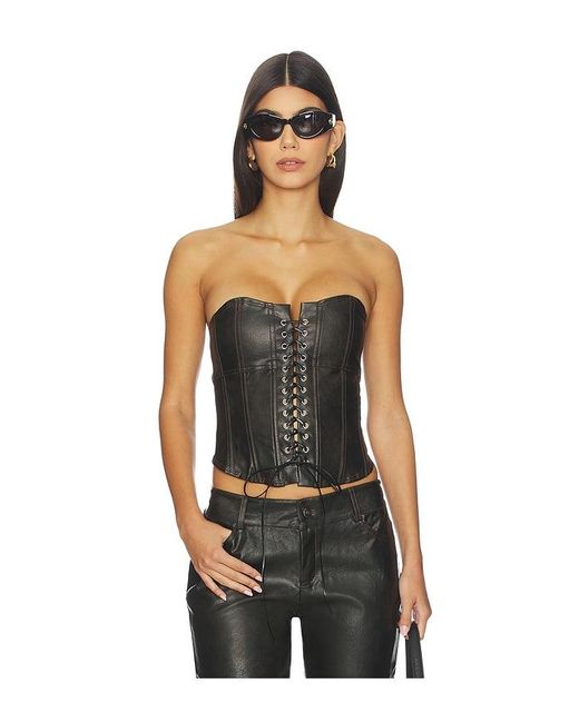 OW Collection Black Sable Corset Top